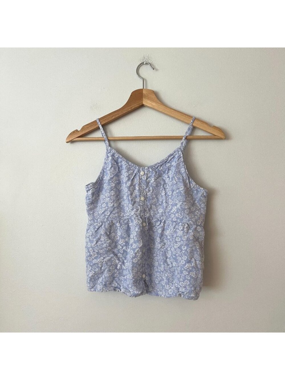Abercrombie Kids Blue & White Floral Tank Top Girl's Size 15/16